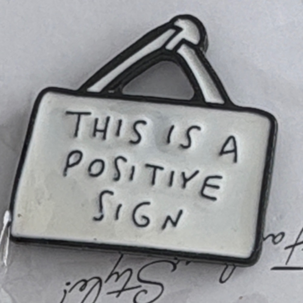 Positive Sign Enamel Pin - Picture 1 of 3